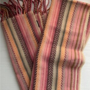 Pastel patterned boho scarf with end tassels made in Germany
